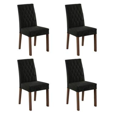 Imagem de 4 Cadeiras De Jantar 4256 Rustic/oxford Madesa Rustic/oxford