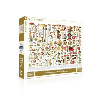 Imagem de New York Puzzle Company - Vintage Images Mushrooms ~ Champignons - 1000 Piece Jigsaw Puzzle for Adults by Adolphe Philippe Millot