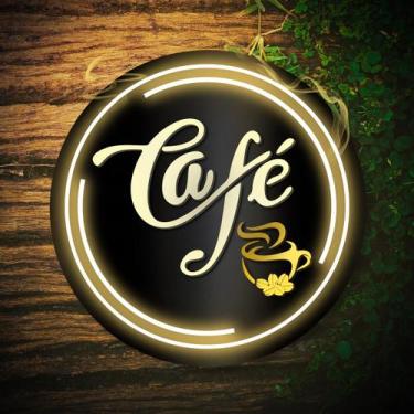 Imagem de Painel Neon Led Café Preto Desenho Aplique Cafeteria Gourmet - OntheLi