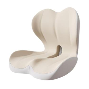 Imagem de Kokiya Tapete ortopédico para cóccix, almofada ergonômica para sentar, almofada de encosto de espuma viscoelástica para funcionários de escritório, suporte, Cinza Profundo