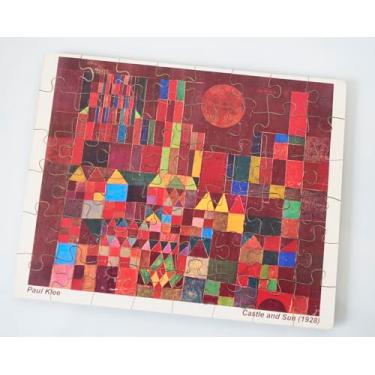 Imagem de COMBO colorido dia crianças 03 Quebra-cabeças 48-60 peças "O castelo e o sol" de Paul Klee, "O gato e os peixes vermelhos" de Matisse e "Village Street in Murnau" de Kandinsky
