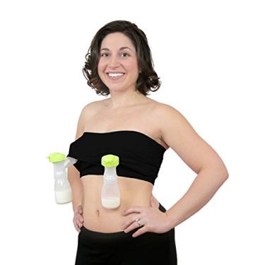 Imagem de Sutiã de amamentação sem alças Rumina's com sutiã de bombeamento sem as mãos embutido, Preto, XS, S, M