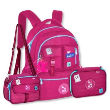 Imagem de Kit Mochila Luluca Com Lancheira E Estojo Box Bolsa Escolar - Clio
