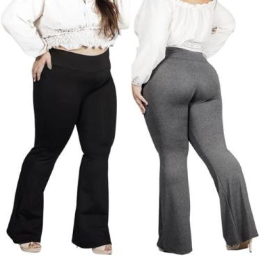 Imagem de Calça Flare Plus Size Boca de Sino Cós Largo Poliamida - Remanescentes