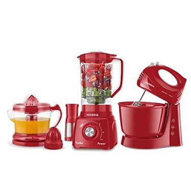 Imagem de Conjunto Mondial, Liquidificador + Batedeira + Espremedor, 110V - KT-105-R
