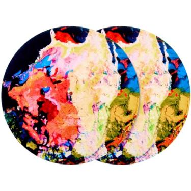 Imagem de CRASPIRE 2 peças de tapete de feltro de vinil para toca-discos 29 cm colorido, antiderrapante, antiestático, redondo, protetor de lã, prato giratório para saída de áudio mais limpa, acessórios para