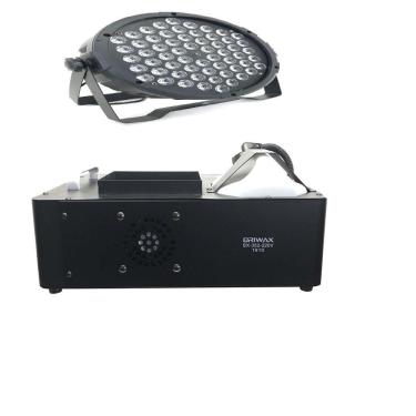 Imagem de Kit Com 10 Par Led Slim 60 Led Maquina De Fumaça 1500W