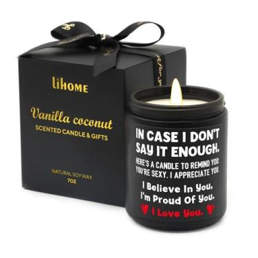 Imagem de Candle Lihome com aroma de baunilha e coco 198 ml de cera de soja