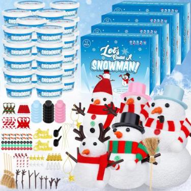 Imagem de Kit Snowman Craft Kit EOBOH, pacote com 48 unidades, conjunto de brico