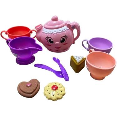 Imagem de Conjunto de Chá Infantil com Acessórios – Brinquedo de Faz de Conta Educativo para Crianças, com Bule, Xícaras, Docinhos e Bandeja – Rosa