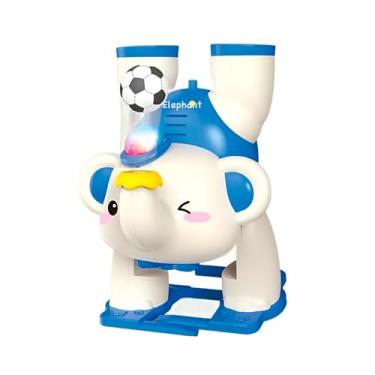 Imagem de Elefante Equilibrista com Luzes e Sons, Brinquedo Interativo em ABS, Azul, 19,5x15,8x13,8cm, Funciona com 3 Pilhas AA, Inclui 2 Bolinhas