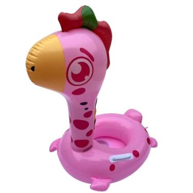 Imagem de Boia Inflável Infantil Bebê Criança Dinossauros Divertidos com Assento Seguro com Pernas Encaixadas PVC Reforçado Diversão na Piscina e Praia (Rosa)