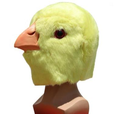 Imagem de Máscara de frango de pelúcia, resina engraçada de cabeça de animal par