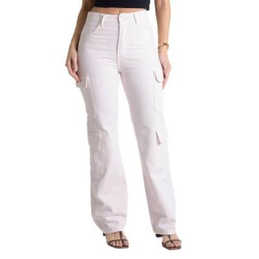 Imagem de Calça Sarja Sawary Reta - 281967 - Rosa 42, Rosa, 42