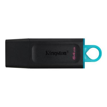 Imagem de Kit Pen Drive 64GB Kingston DataTraveler Exodia, USB 3.2, Preto e Azul