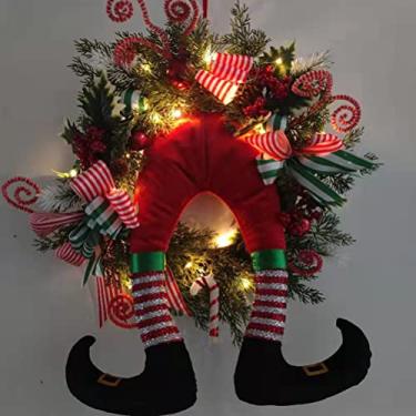 Imagem de Matybobe Guirlanda de Natal para porta de Natal, guirlanda de Natal, guirlanda de Natal, decoração festiva para casa