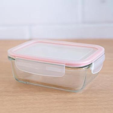 Imagem de Pote de Vidro Hermético Click Glass, Retangular, 19x14x8cm, Vidro Borosilicato com Tampa Plástica, 4 Travas, 640ml, para Alimentos e Marmita