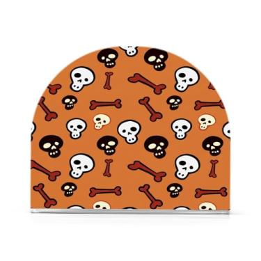 Imagem de Wassud Porta-guardanapos acrílico caveiras e ossos, dispensador de guardanapos de papel moderno em forma de U para mesa, cozinha, sala de jantar, bancada 1 peça (comporta 50-60 guardanapos)