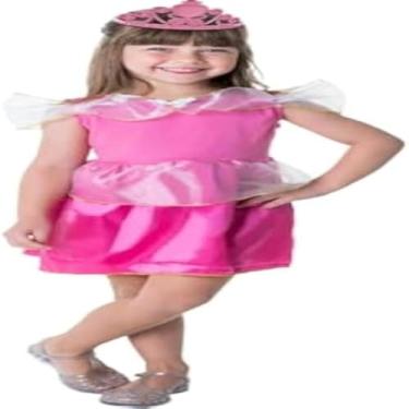 Imagem de Kit Infantil Fantasia Princesa Rosa - GG