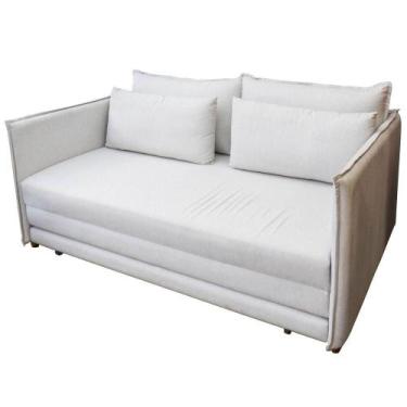 Imagem de Sofá Cama Bed 2 Lugares Assento Tecido Fendi Base Madeira 152 cm - 698