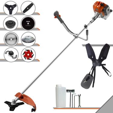 Imagem de Roçadeira Profissional Tekna RL520ACG2 52cc 2T 2HP Com Carretel + Facas 2 Pontas, 3 Pontas, 6 Pontas, 40 Dentes, 80 Dentes, Trimmer e Escova de Aço