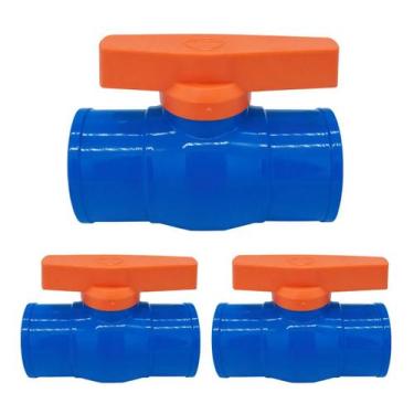 Imagem de 3Und Registro Monobloco Soldável 75mm Esfera para Irrigação - Amanco