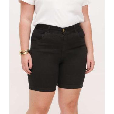 Imagem de Bermuda Plus Size Feminina Jeans Bolsos-71010 - JEZZIAN, Jeans preto, 