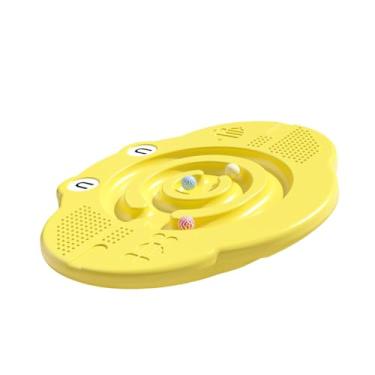 Imagem de harayaa Prancha de Equilíbrio Infantil com Bola de Equilíbrio - Brinquedo Sensorial para Meninos e Meninas a partir de 3 Anos - Ideal para Parques e Casas, Amarelo
