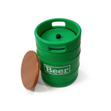 Imagem de Banco Cooler Barril Decorativo 28L – 2 em 1 Banco + Cooler – Tampo de Madeira Resistente – Mantém Bebidas Geladas – Polietileno Durável – Ideal para Churrasco, Área Gourmet e Eventos (Verde)