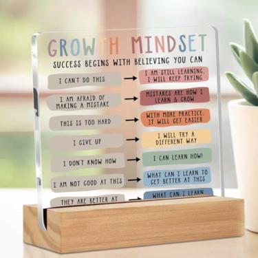 Imagem de Placa acrílica inspiradora, terapia educativa, decoração de escritório, placa decorativa transparente com suporte, decoração de mesa para quarto, berçário, quarto, canto calmante, casa