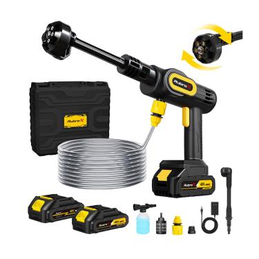 Imagem de RubroX Lavadora de Alta Pressão Portátil 48Vf com Bico 6 em 1, Motor 300W, Duas Baterias e Mangueira 5m – Limpeza Versátil para Carros, Jardins e Pisos