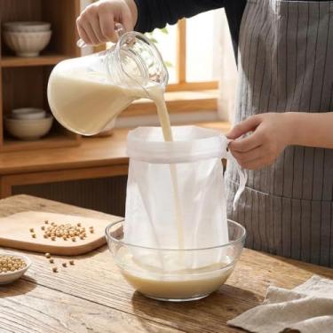 Imagem de Sacos de filtro de nylon multiuso, filtro de malha ultrafina para leite de soja, suco de frutas, suco de vegetais, resíduos de vinho, ferramenta de cozinha reutilizável para coar e preparar alimentos