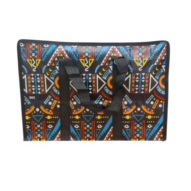 Imagem de Bolsa Mala Sacola Feira Viagem Armazenamento Multiuso Dobrável Em Lona Impermeável Com Ziper Modelo:4