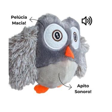 Imagem de Mordedor de Pelúcia Coruja Cinza para Pets - NAPI