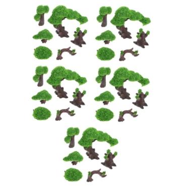 Imagem de Musgo artificial, 5 conjuntos de flores verdes simuladas para casa de bonecas, plantas artificiais, musgo, micro paisagem, decoração de cascas de árvores, miniaturas, plantas em miniatura, árvores