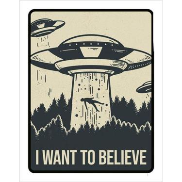 Imagem de Kit 3 Placas Decorativa I Want To Believe Aliens Alienigena