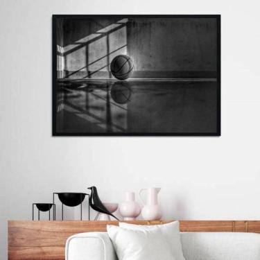 Imagem de Quadro Decorativo Fotografia Bola De Basquete 45X34Cm