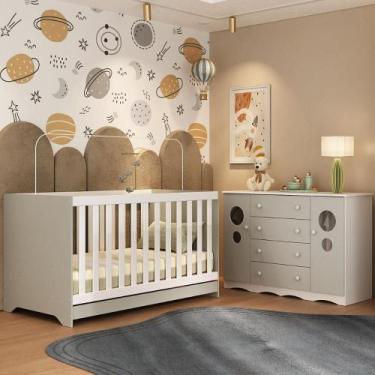 Imagem de Berço Americano 3 em 1 com Cômoda 2 Portas 4 Gavetas Sonho Multimóveis