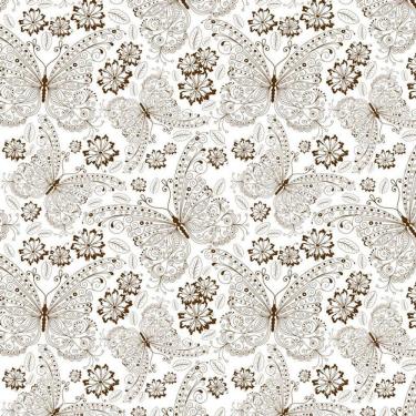 Imagem de Papel Parede Branco Desenho Borboletas Adesivo Quarto Sala