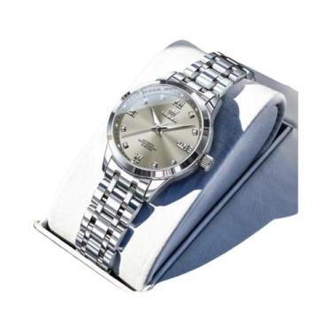 Imagem de Relógio Mecânico Automático Feminino À Prova d'Água Em Aço Inoxidável 