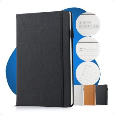 Imagem de Caderno Tipo Moleskine A5 Executiva Pautado C/ Marca Páginas - Hxt, Pr