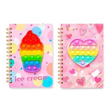 Imagem de Kit 2 Cadernos Pop-It 80 Folhas  Brinde Infantil Antiestresse e Criati