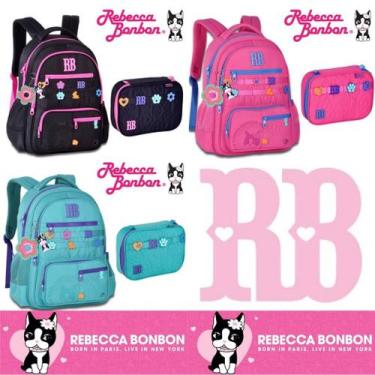 Imagem de Kit Mochila de Costas Oficial Rebecca Bonbon Flower Power 17,5" RB2623
