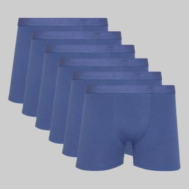 Imagem de Kit 6 Cuecas Lupo Boxer Algodão com Elastano 00784, Azul, M