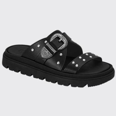 Imagem de Sandália Slide Feminina Flatform Papete Tiras Moleca 5504.103.9569, 35