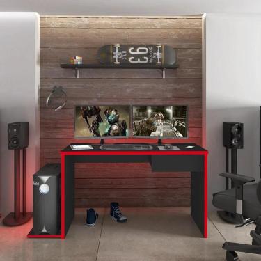 Imagem de Mesa Gamer para Computador e Estudo Gelius Z19 Preto/Vermelho - Mpozenato