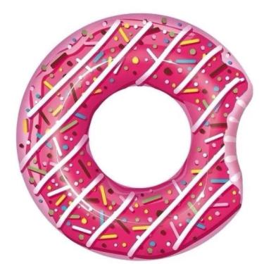 Imagem de Boia Circular Donuts Rosa 107cm Rosquinha até 75 kg