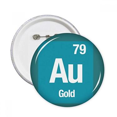 Imagem de Au Gold Chemical Element Science Alfinetes redondos emblema botão decoração acessório 5 peças