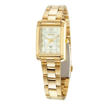 Imagem de Relógio Seculus Feminino Ref: 44117lpsvda1 Retangular Dourado
