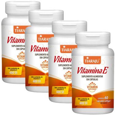 Imagem de Kit 4 Vitamina E 400Ui 60 Cápsulas Tiaraju 